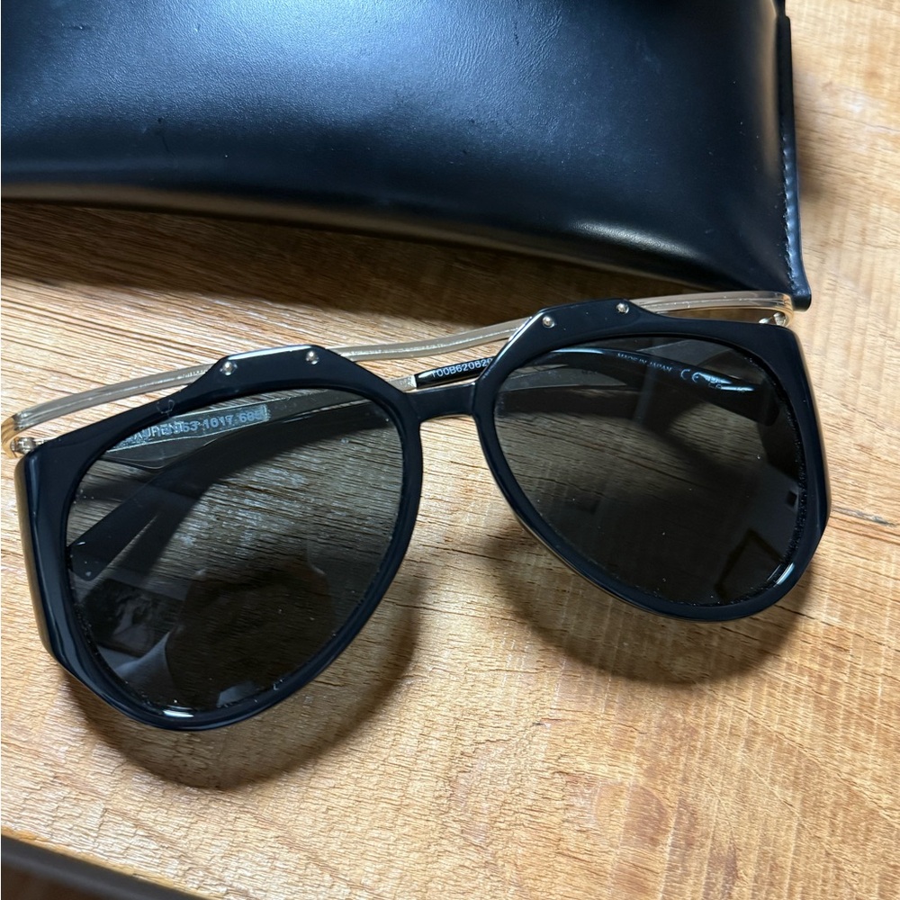 Yves Saint Laurent Black and Gold Sunglasses
